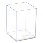 Plastic Pen Cup Holder, 2.5" X 2.5" X 4", Clear