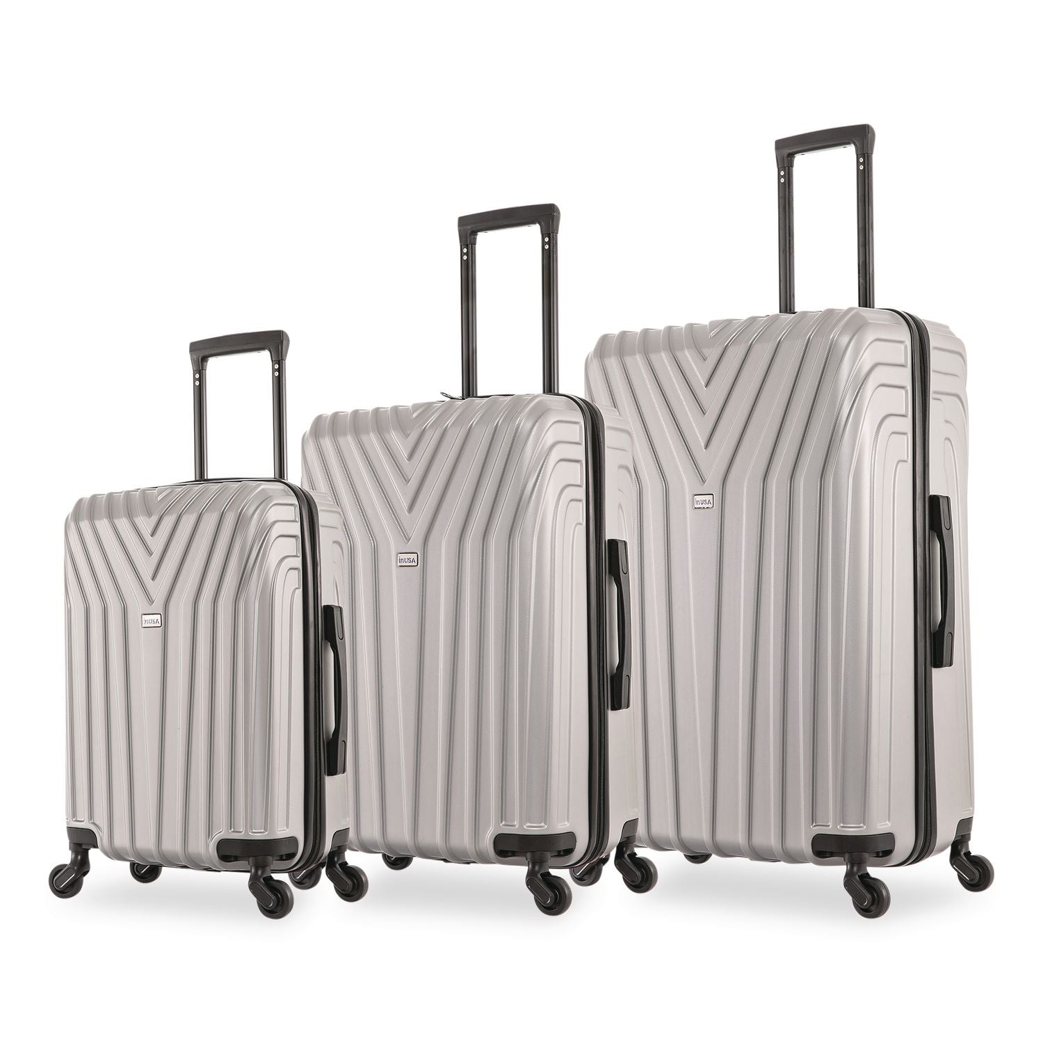 Vasty Three-Piece Hardside Spinner Luggage Set, Gray