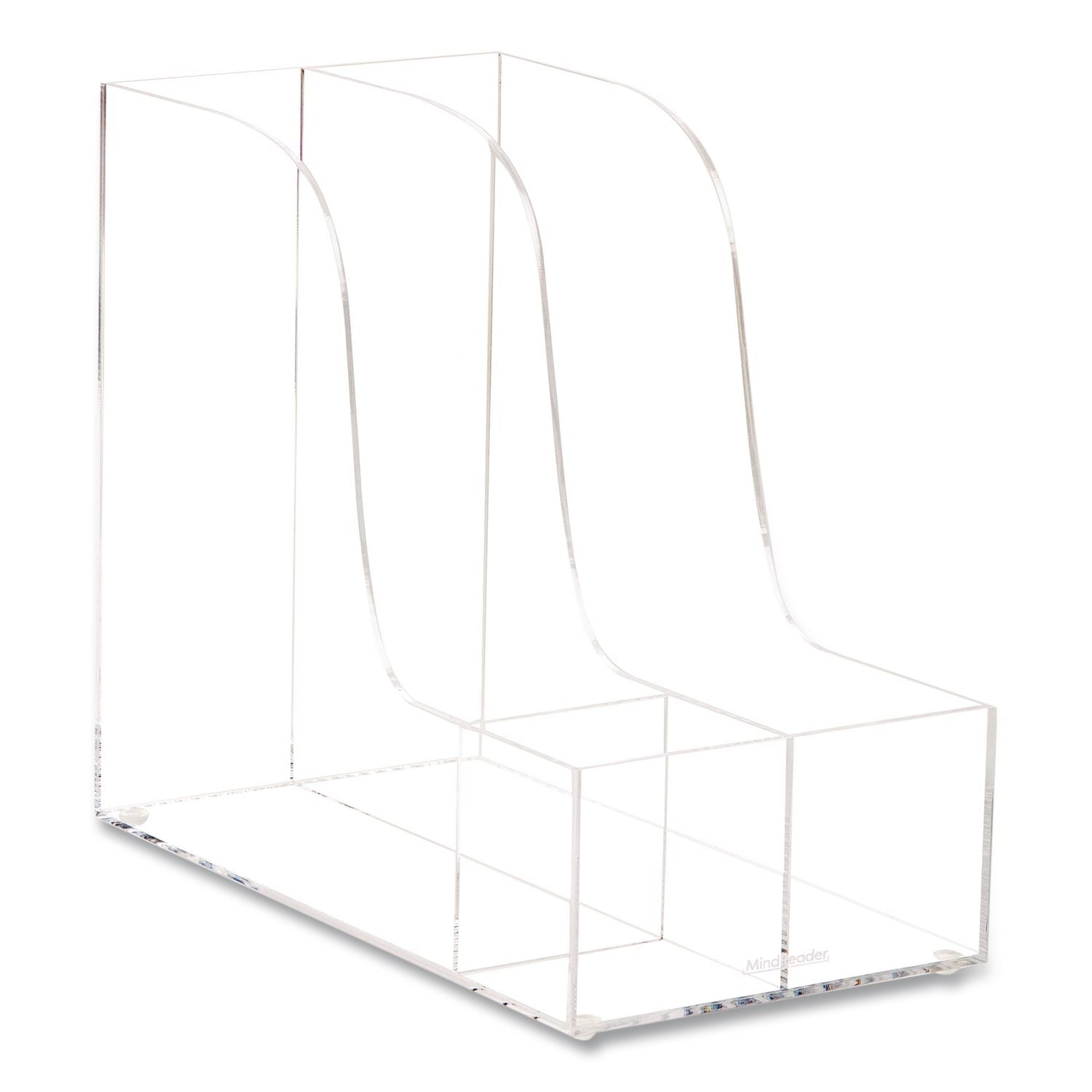 3-Compartment Desk Organizer, 6 X 11 X 9.75, Clear, Acrylic
