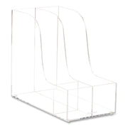 3-Compartment Desk Organizer, 6 X 11 X 9.75, Clear, Acrylic