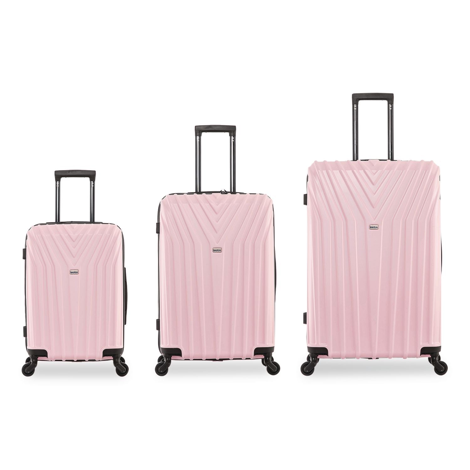 Vasty Three-Piece Hardside Spinner Luggage Set, Pink
