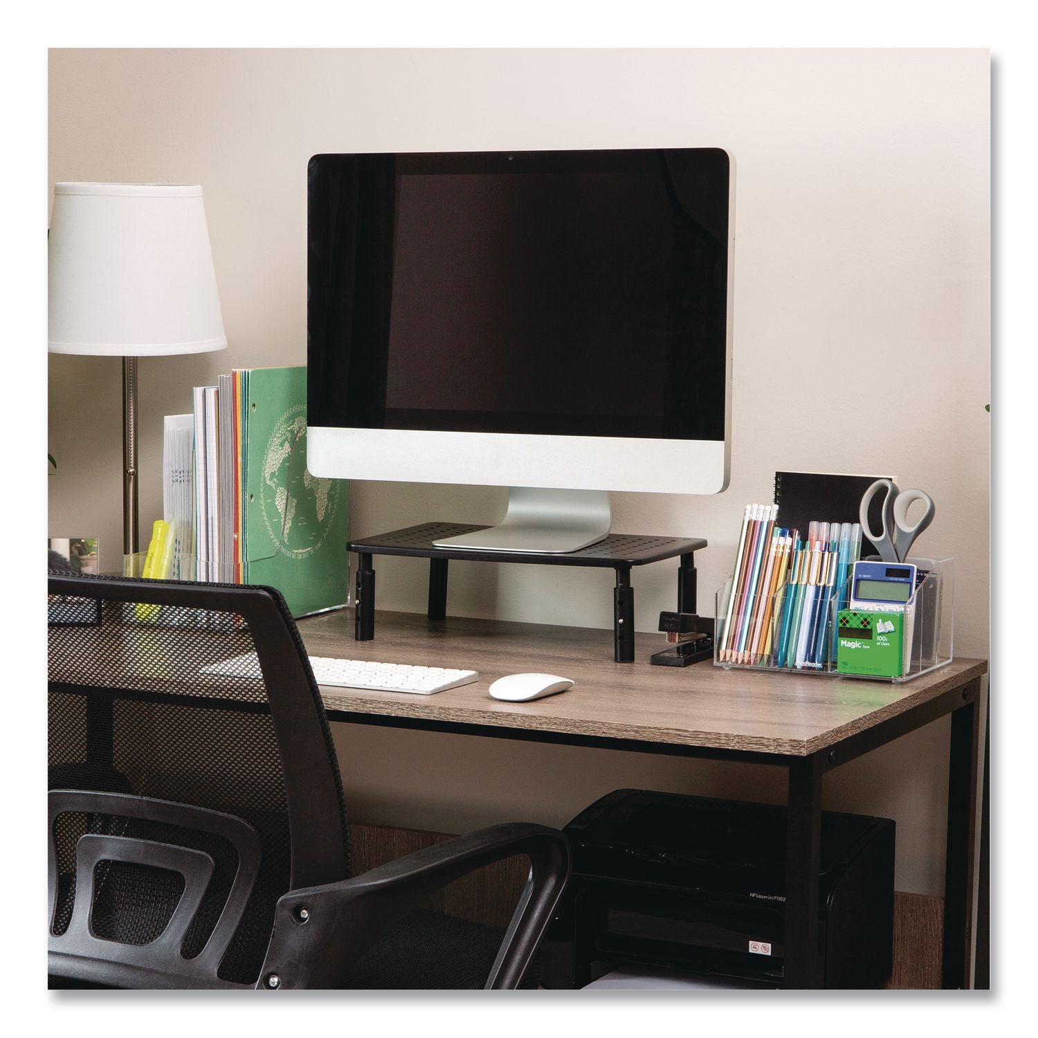 7-Compartment Desk Tray, 8.5 X 6.5 X 4.75, Clear, Acrylic