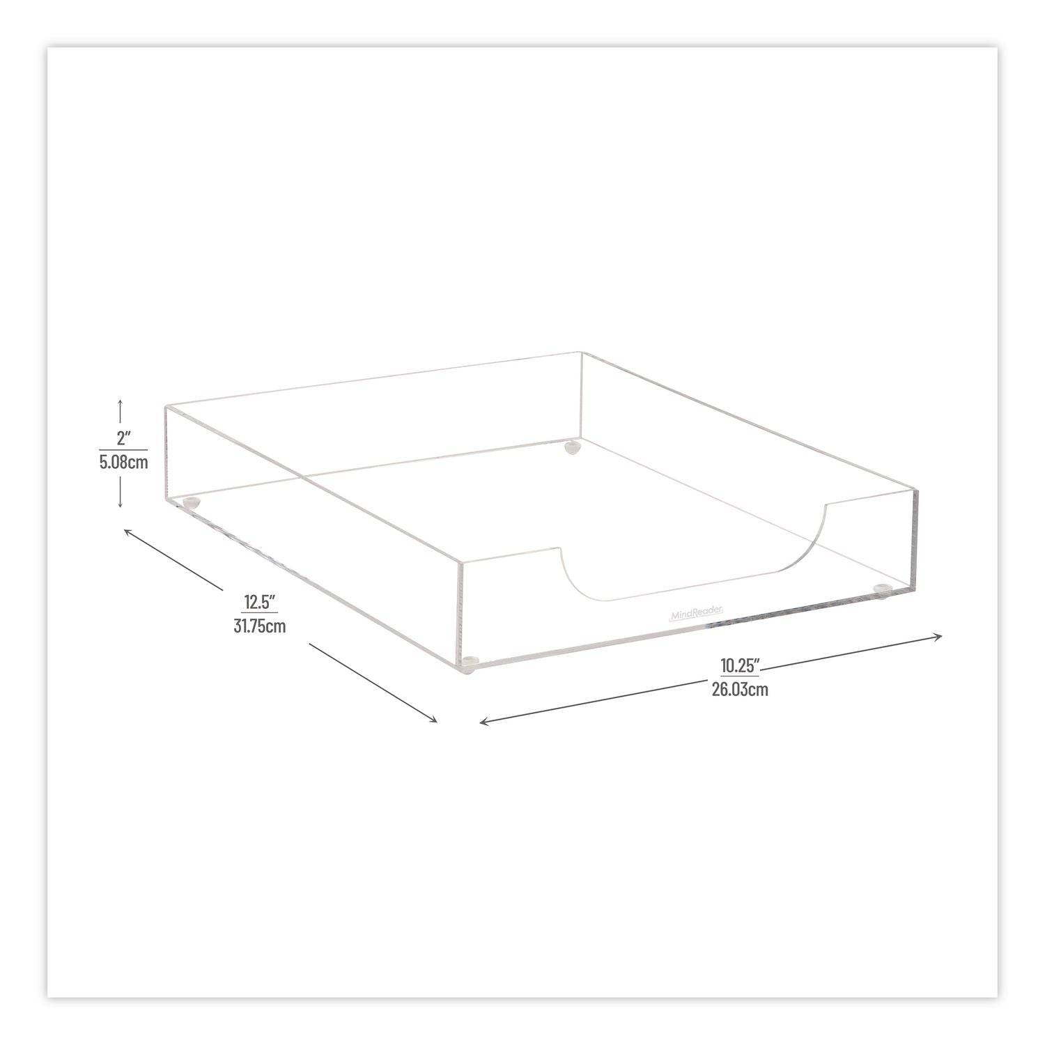 Acrylic Desk Tray, 10.25" X 12.5" X 2", Clear
