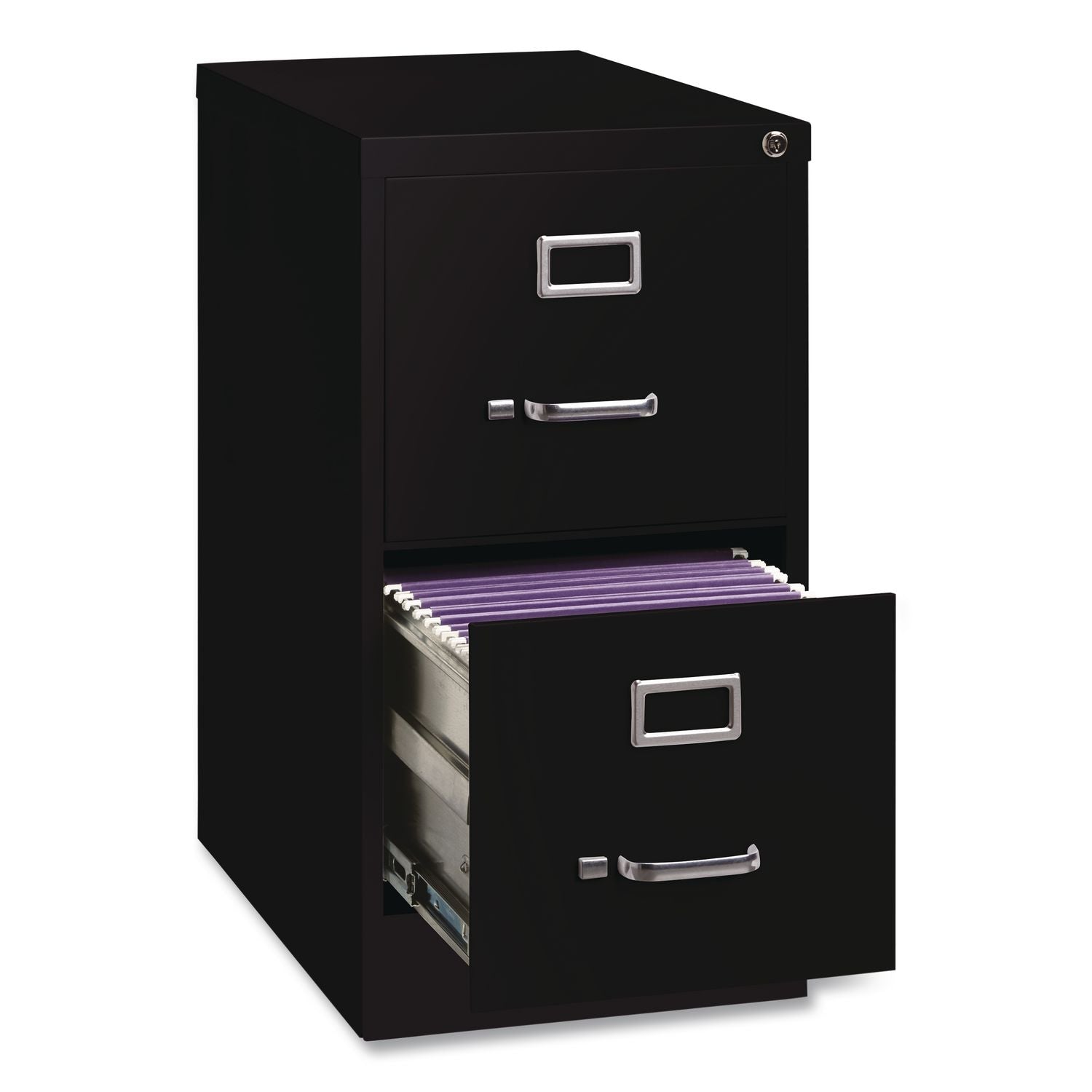 Commercial Vertical Letter File Cabinet, 2 Letter-Size File Drawers, 15 X 22 X 28.37, Black