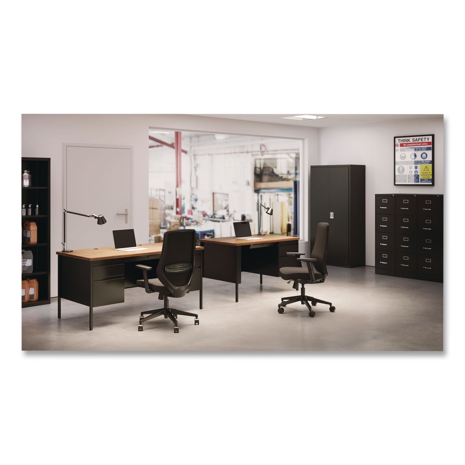 Commercial Vertical Letter File Cabinet, 4 Letter-Size File Drawers, 15 X 22 X 52, Black