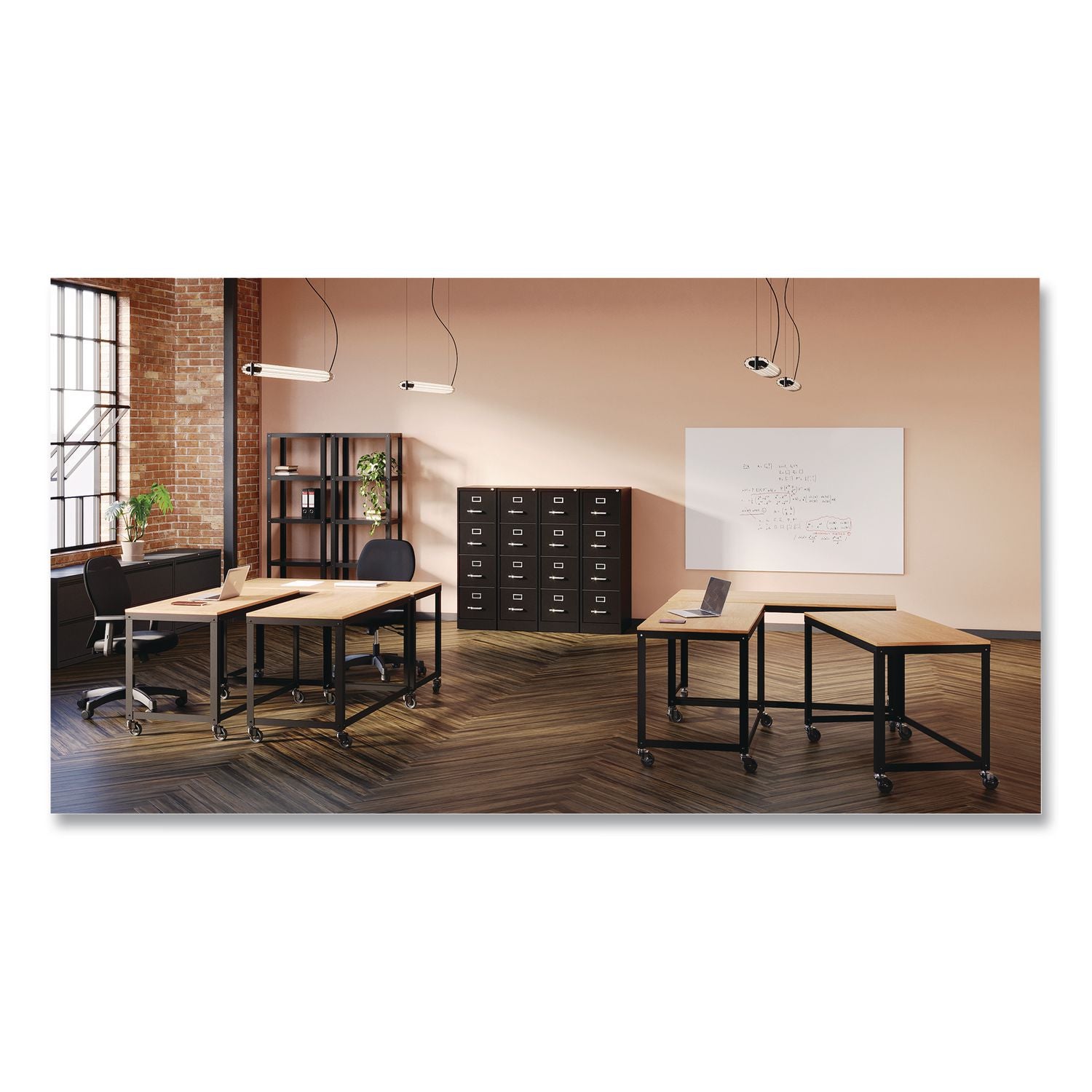 Commercial Vertical Letter File Cabinet, 4 Letter-Size File Drawers, 15 X 22 X 52, Black