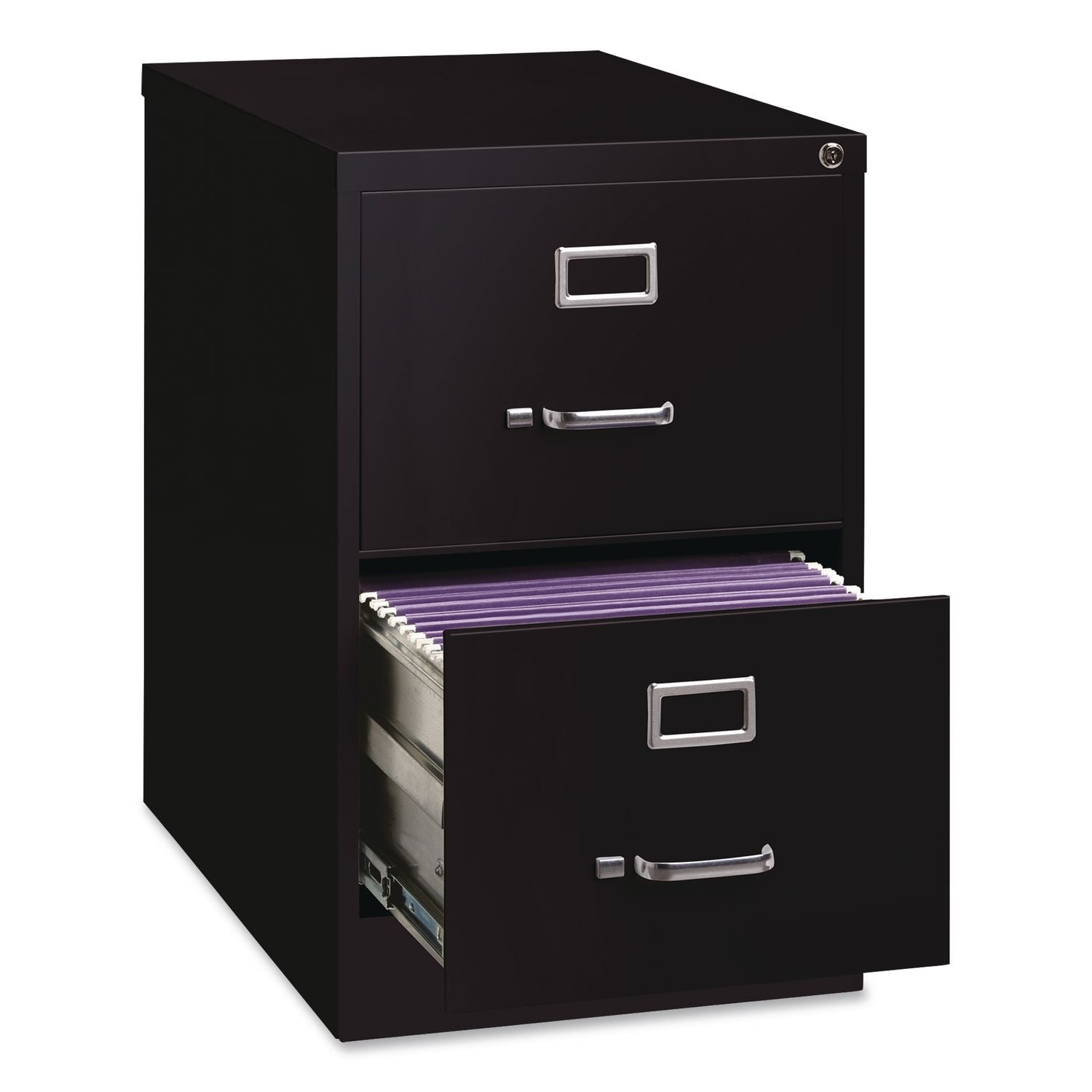 Commercial Vertical Legal File Cabinet, 2 Legal Size File Drawers, 18 X 26.5 X 28.37, Black