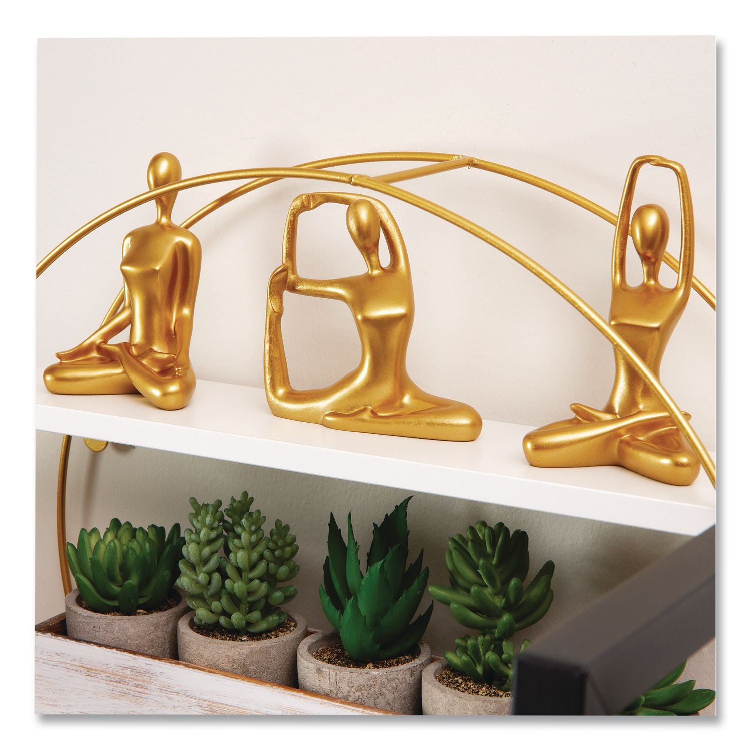 Meditation Yoga Figurine Set, Gold, 3/Set