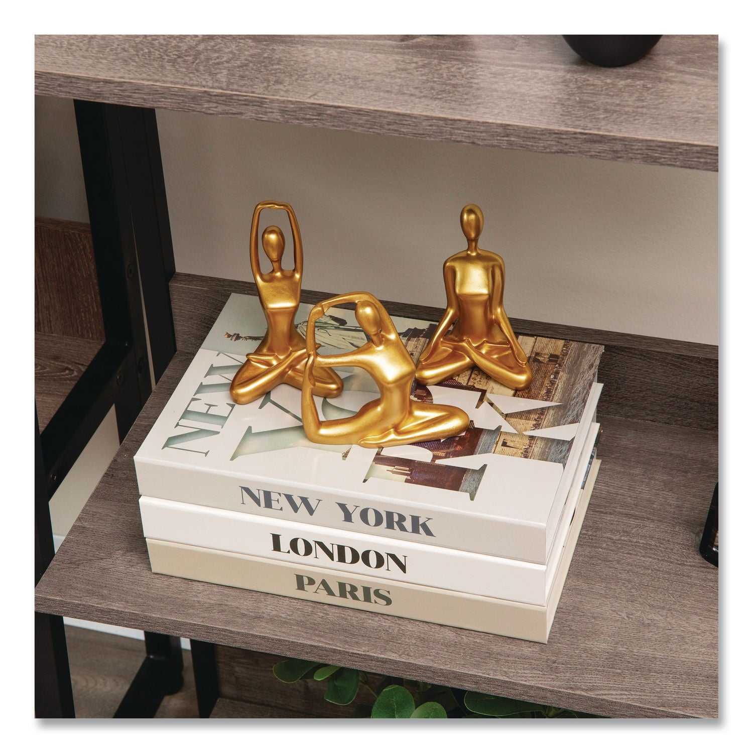 Meditation Yoga Figurine Set, Gold, 3/Set