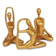 Meditation Yoga Figurine Set, Gold, 3/Set