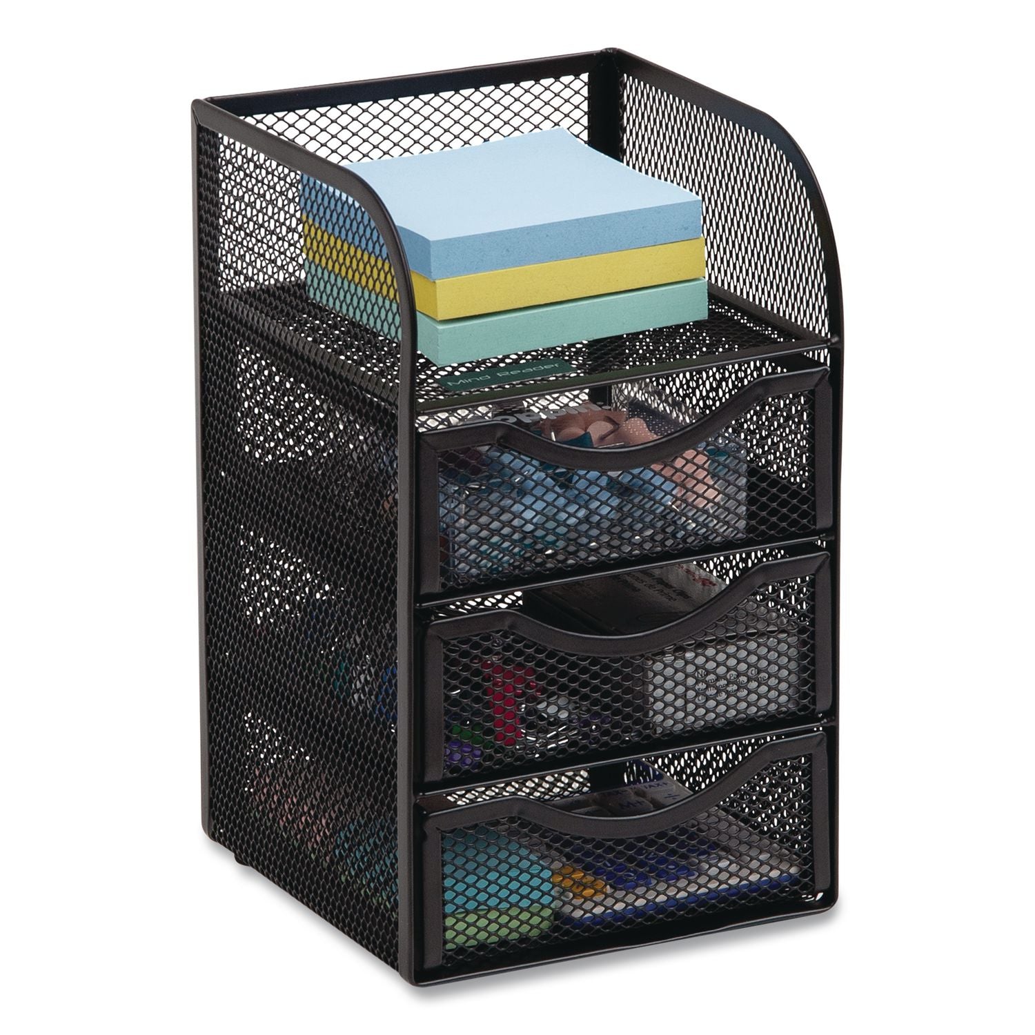 4-Compartment Metal Desk Organizer, 4.75 X 5 X 8, Black