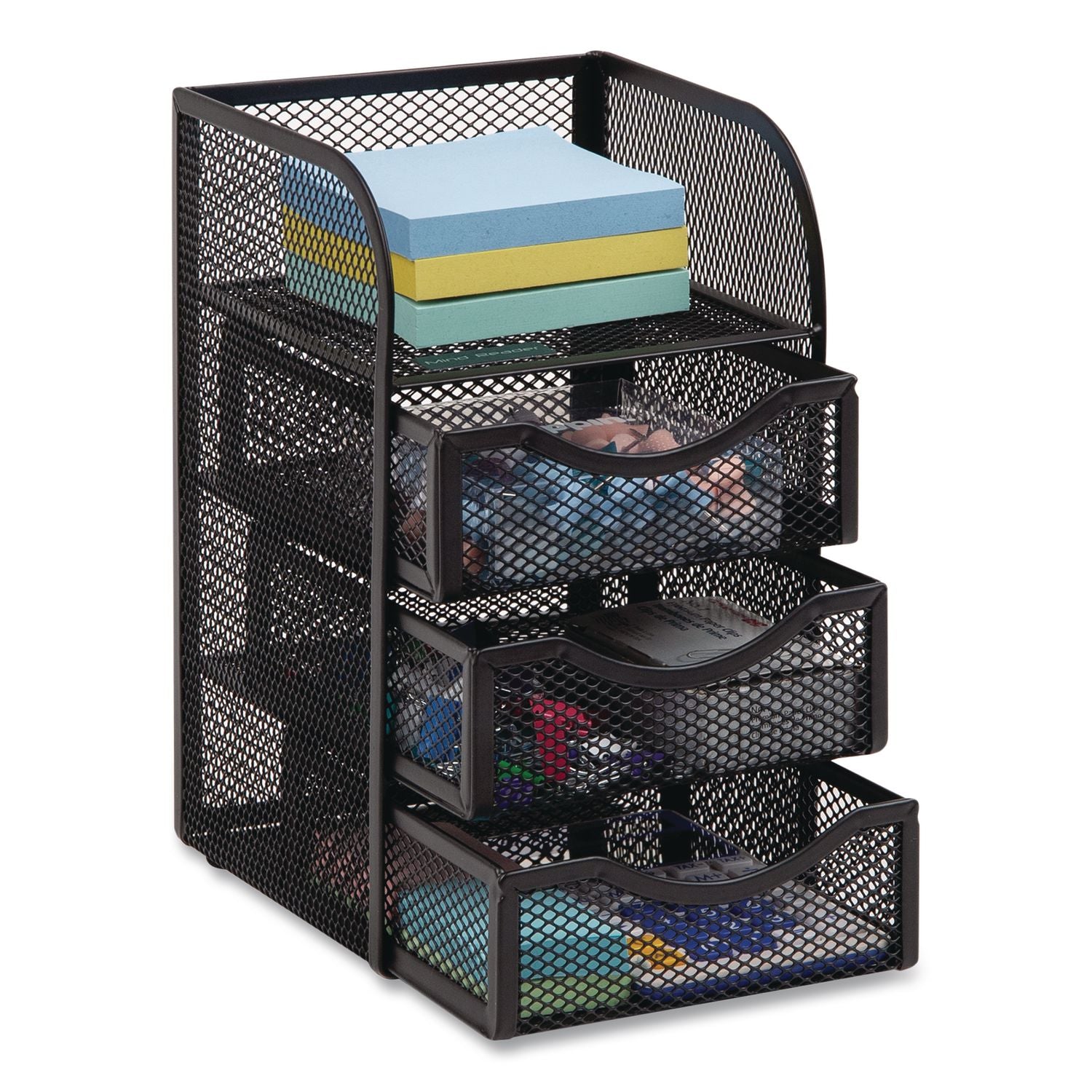 4-Compartment Metal Desk Organizer, 4.75 X 5 X 8, Black