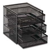 Mind Reader 3-Drawer Desktop Storage Organizer, 6.25 X 6.5 X 6.5, Black, Metal Mesh