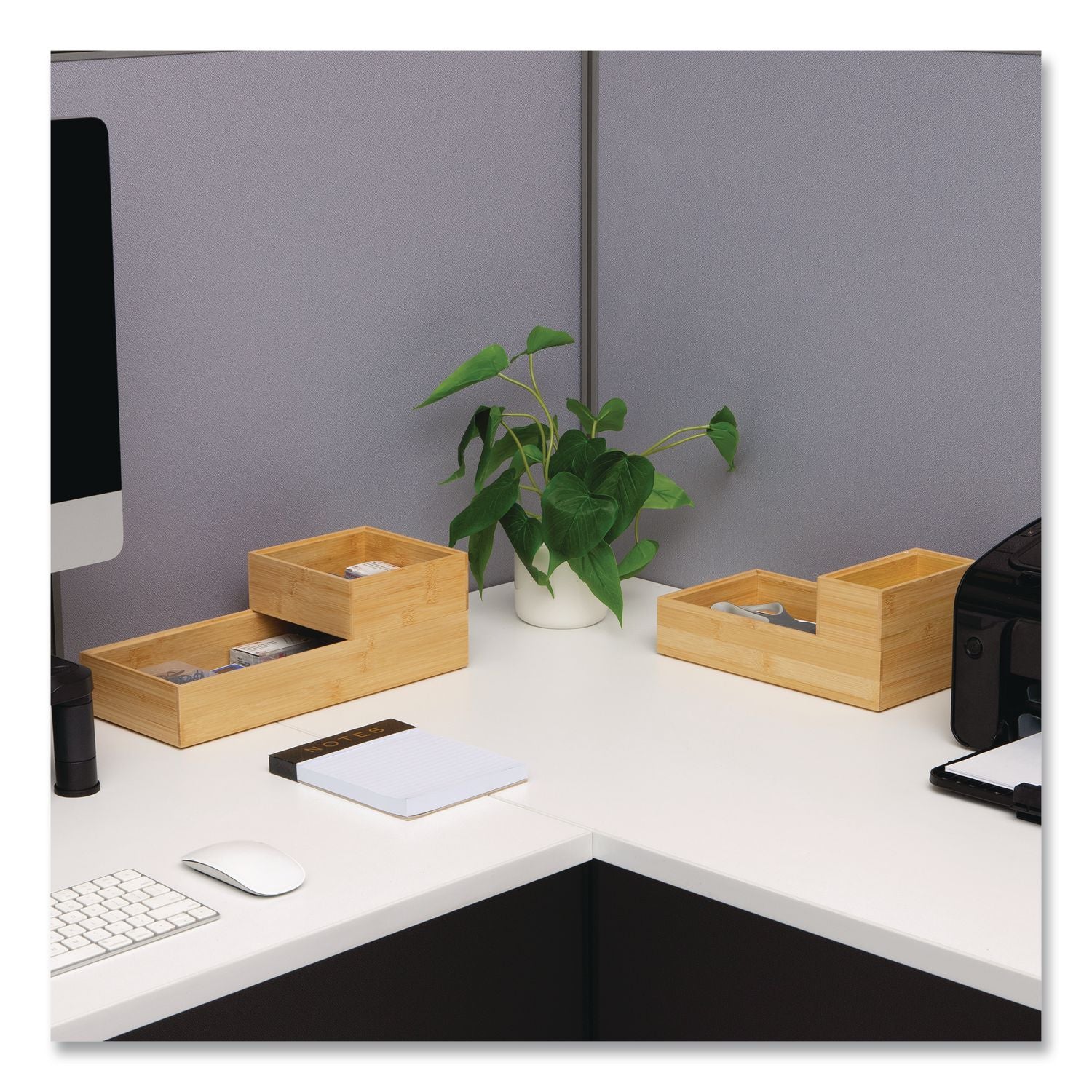 Mind Reader Desk Organizer Set, Brown, Rayon, 7 Pieces