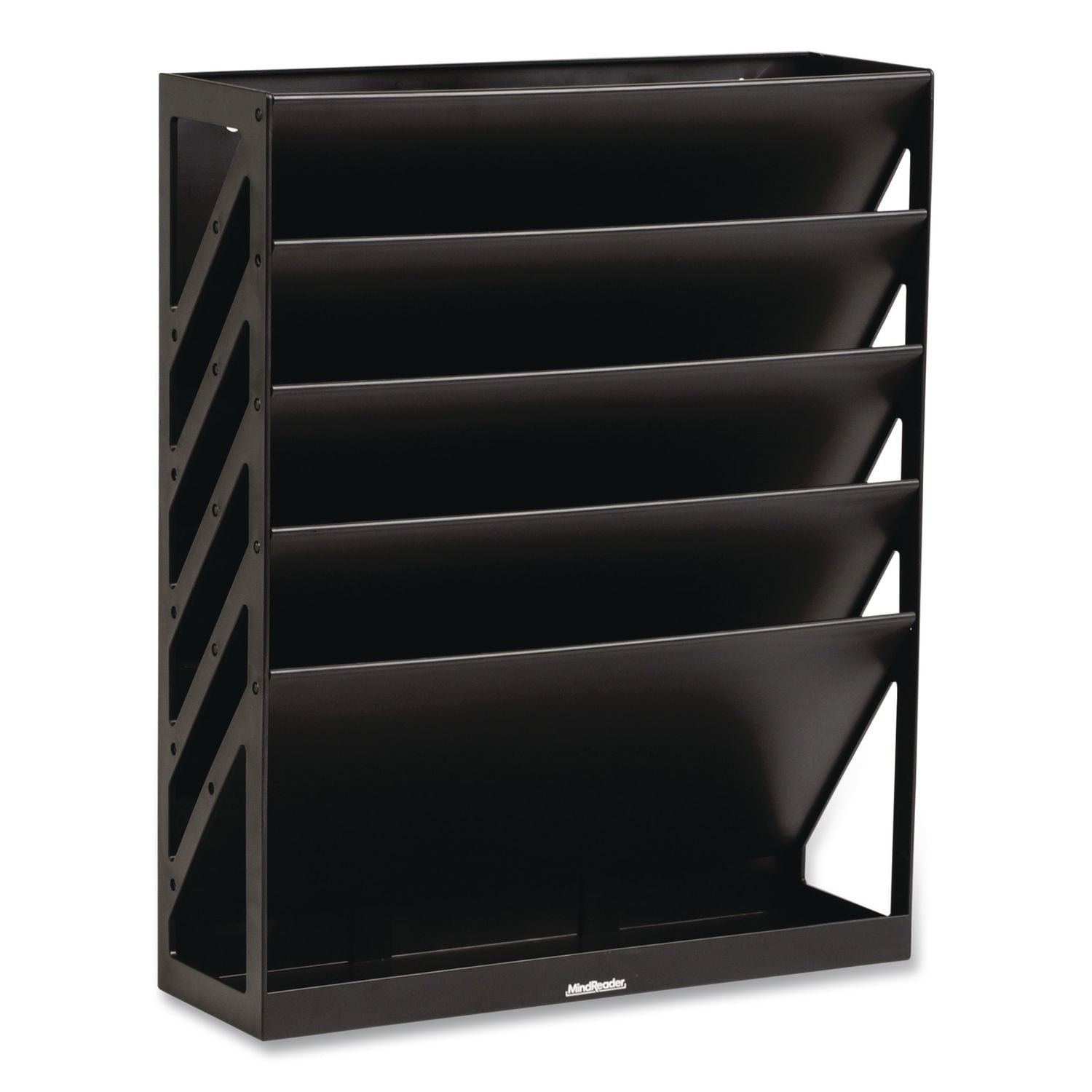 5-Compartment Plastic Mountable Wall File, 5 Sections, Letter Size, 13 X 4.25 X 16, Black