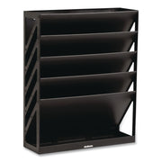 5-Compartment Plastic Mountable Wall File, 5 Sections, Letter Size, 13 X 4.25 X 16, Black
