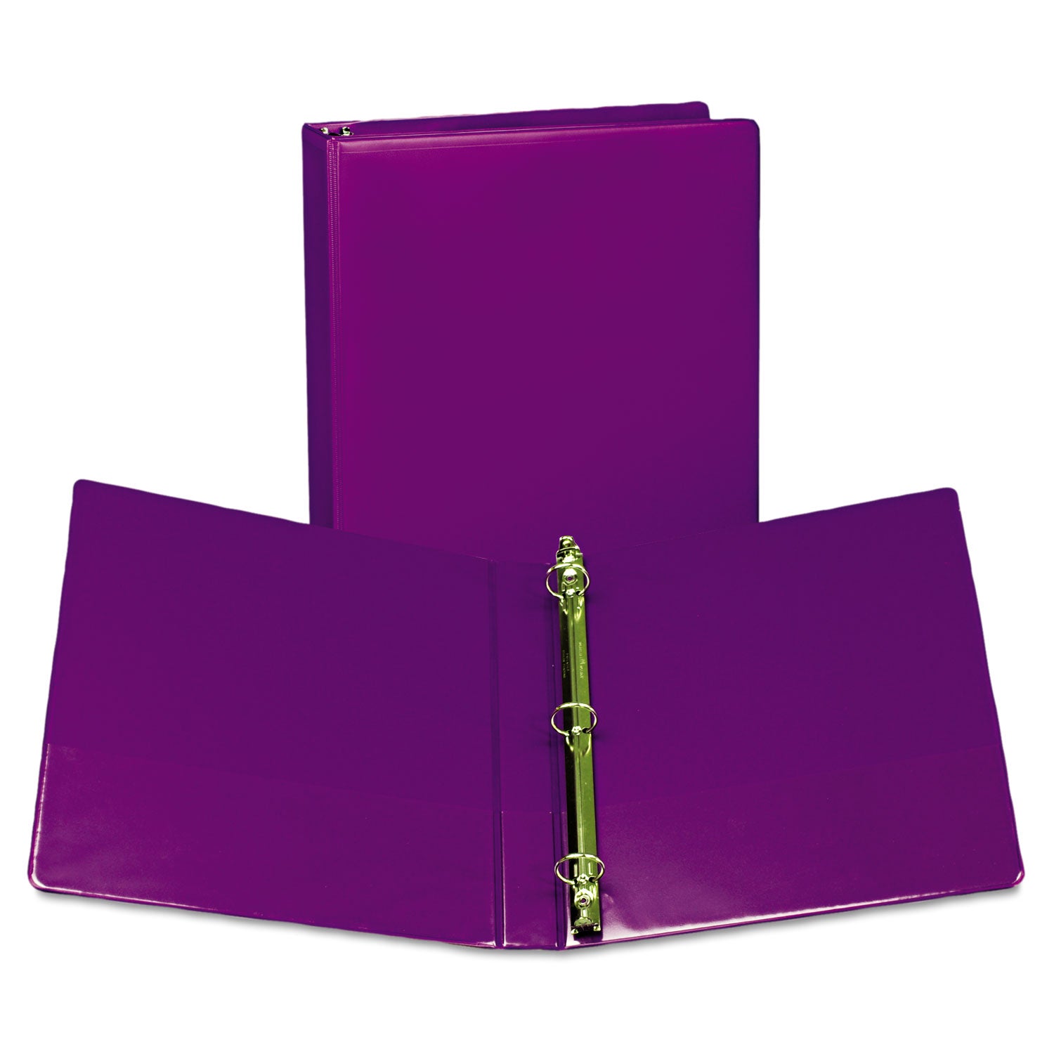 Samsill Earth's Choice Plant-based View Binders, 1" Capacity, 3 Round Rings, Letter Size, 200 Sheet Capacity, 2 Internal Pockets, Purple, 2 Pack