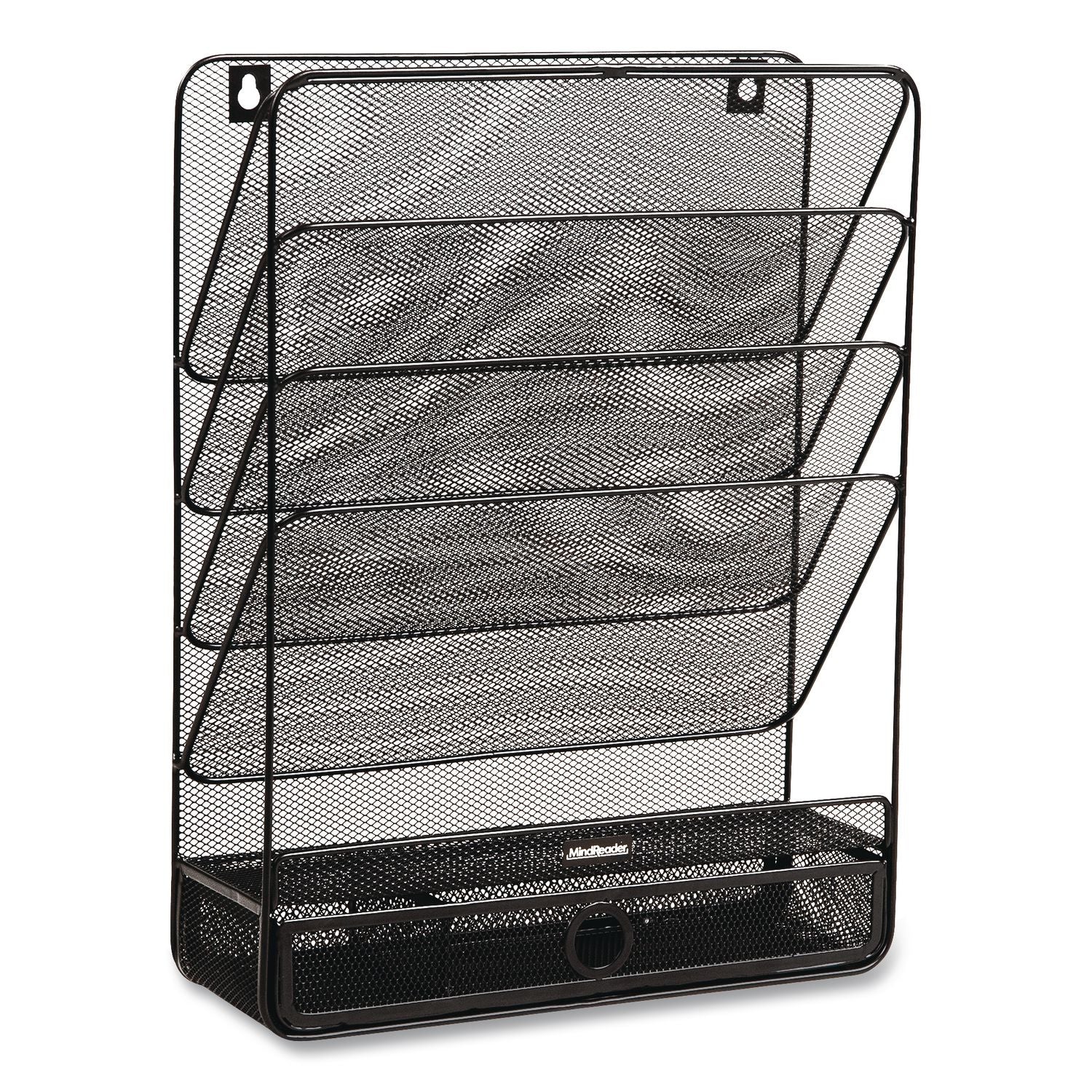 7-Compartment Metal Desk Shelf, 12.5 X 4 X 16.5, Black