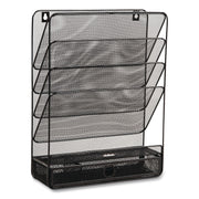 7-Compartment Metal Desk Shelf, 12.5 X 4 X 16.5, Black
