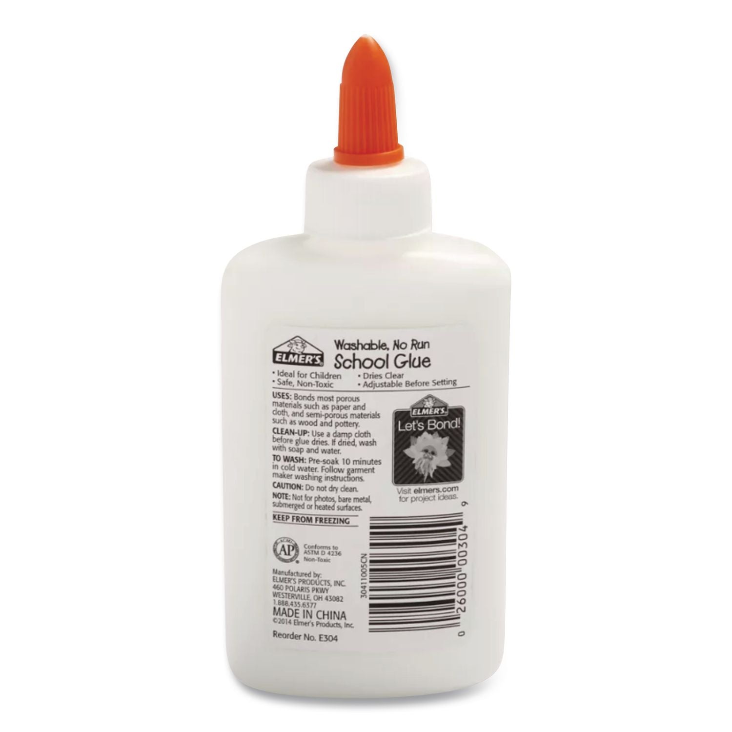 Washable School Glue, 4 Oz Bottle, Dries Clear