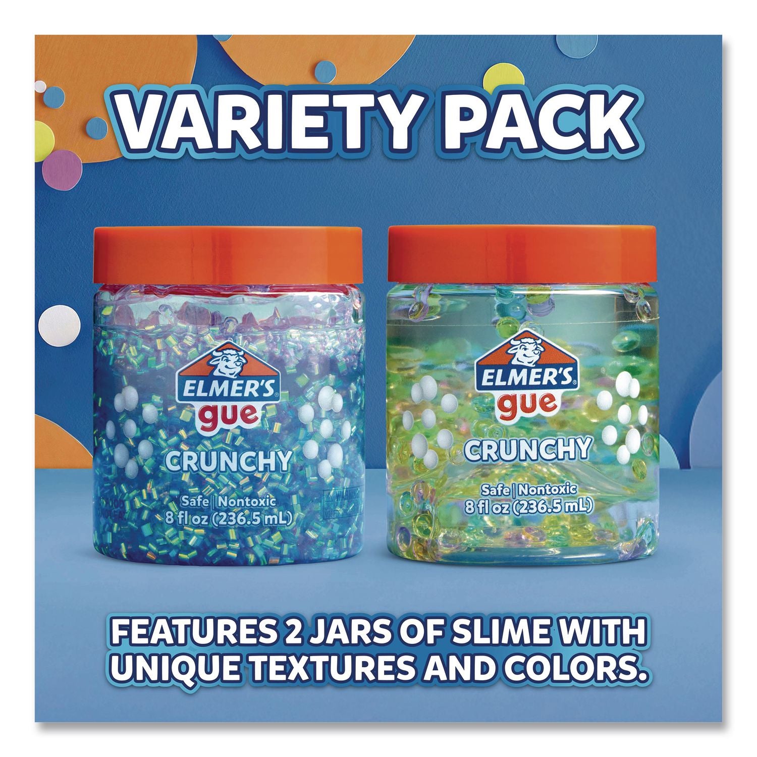 Gue Premade Crunchy Slime, Assorted Colors, 2/Pack