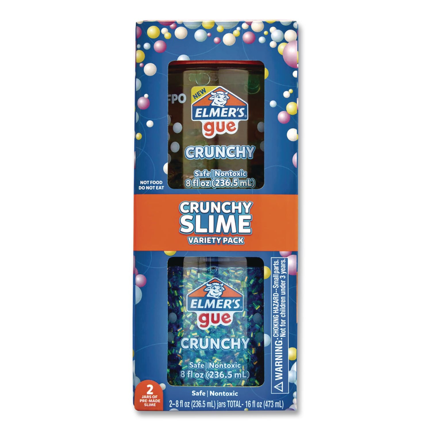 Gue Premade Crunchy Slime, Assorted Colors, 2/Pack