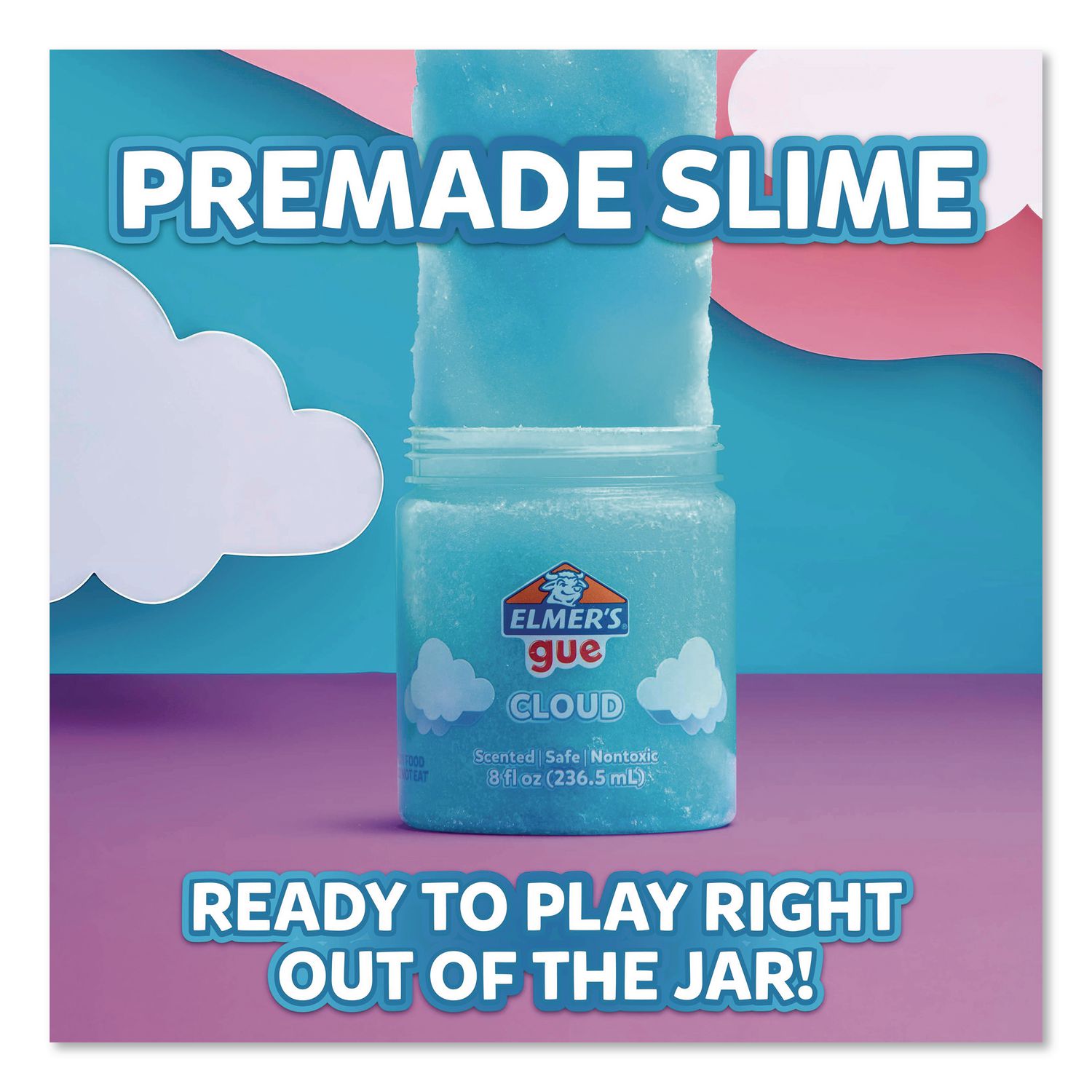 Gue Premade Cloud Slime, Blue/Pink, 2/Pack