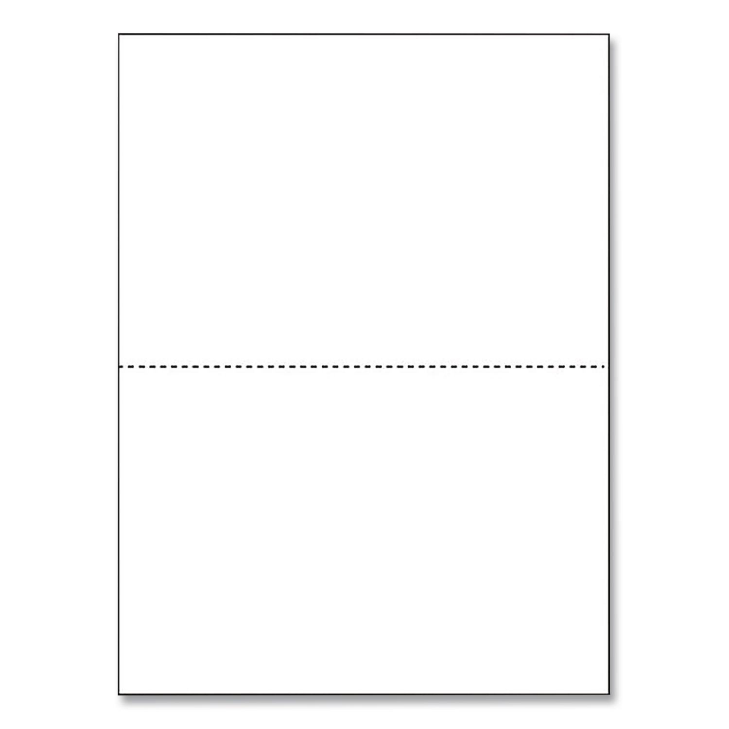 Custom Cut Copy Paper, 92 Bright, Micro-Perforated 5.5" From Top, 20 Lb Weight, 8.5 X 11, White, 500 Sheets/Ream