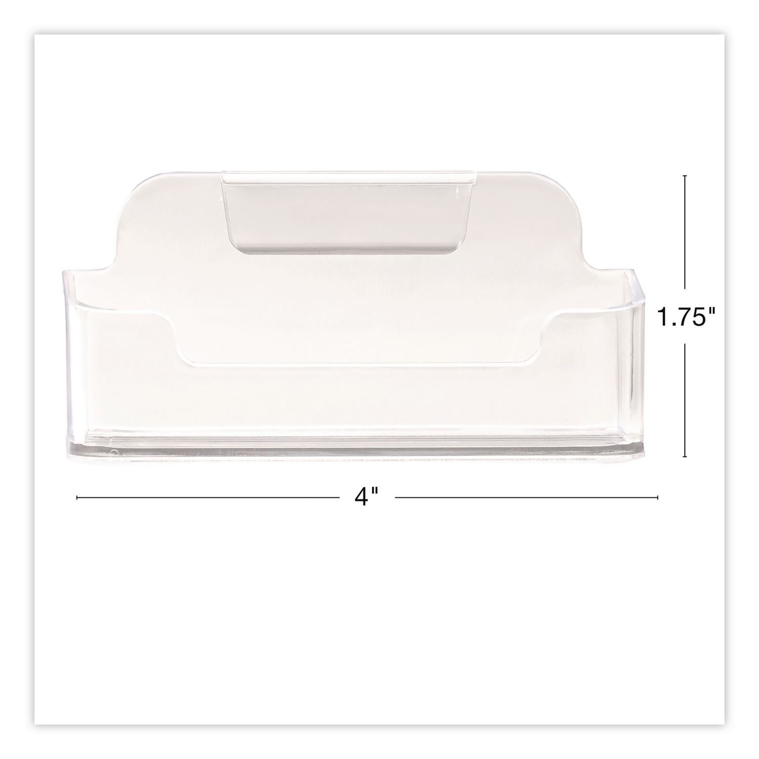 Business Card Holders, Holds 50 Cards, 3.75 X 1.5 X 1.88, Plastic, Clear, 2/Pack