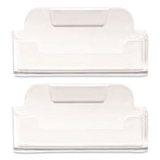 Business Card Holders, Holds 50 Cards, 3.75 X 1.5 X 1.88, Plastic, Clear, 2/Pack