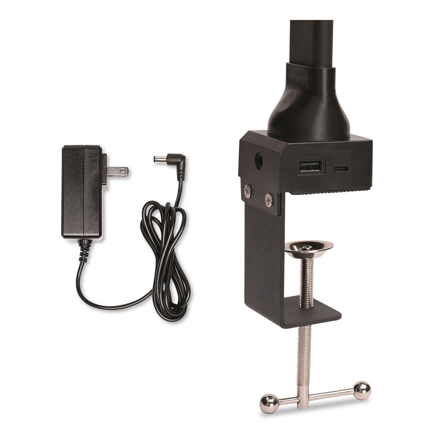 Wellness Series LED Desk Lamp, Articulating Neck, 17.5" High, Black