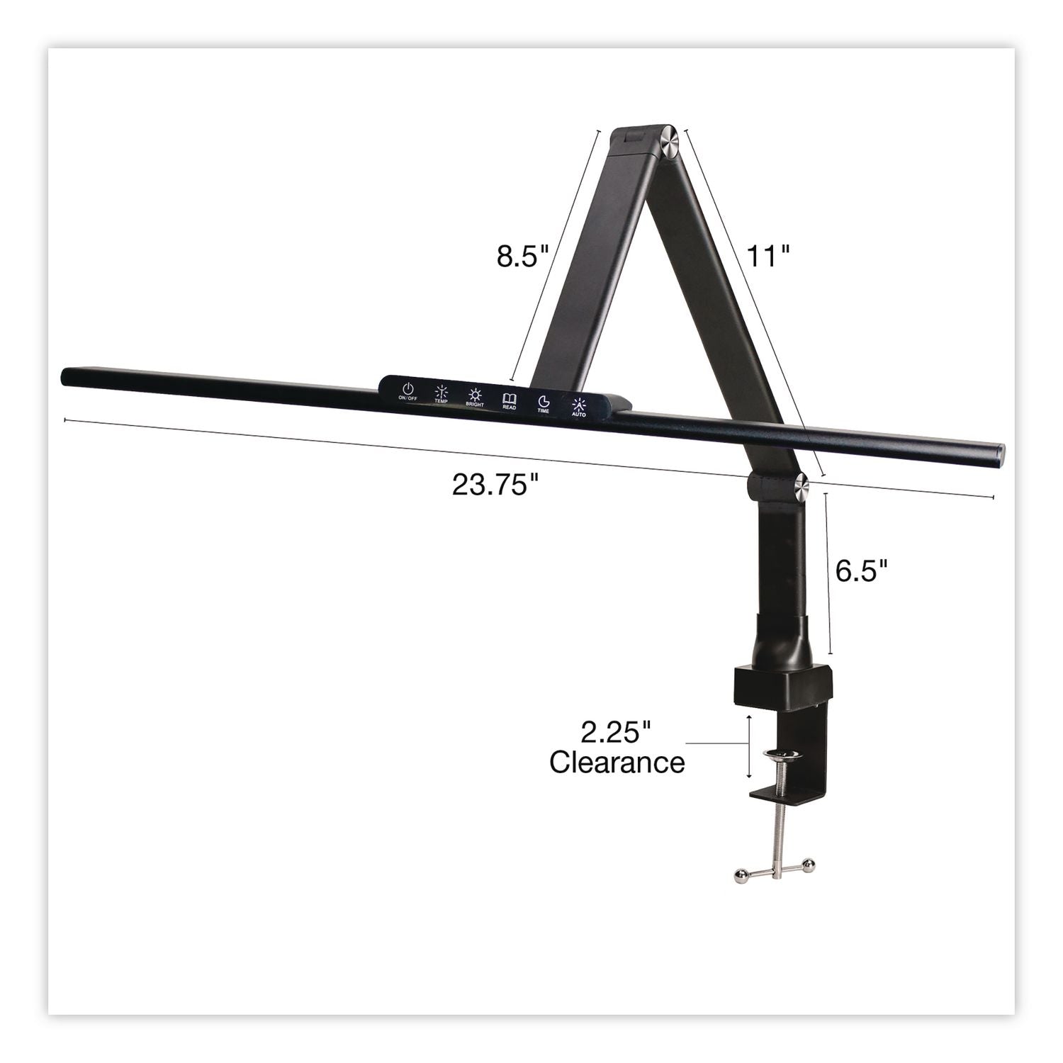 Wellness Series LED Desk Lamp, Articulating Neck, 17.5" High, Black