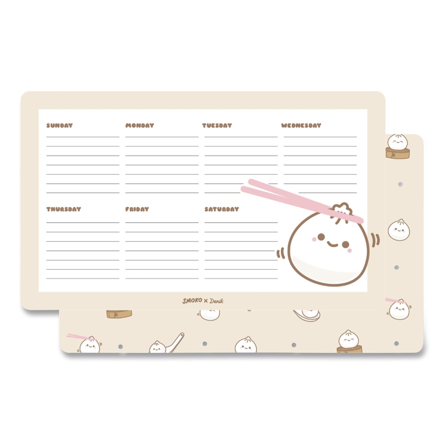Lil B Dumpling Notepad Calendar, 10 X 6, (52) White Sheets With Dumpling Graphic, Undated