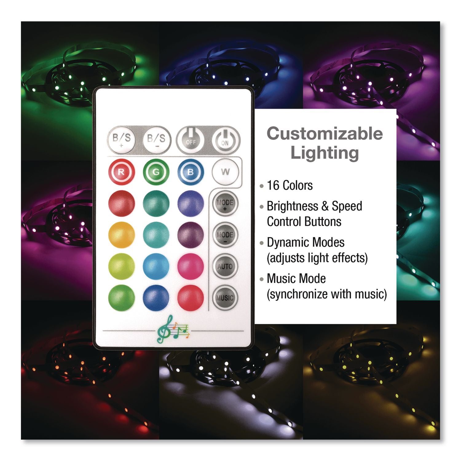 LED TV Backlight For 32" To 65" Televisions, 13.1 Ft String, 16 Colors