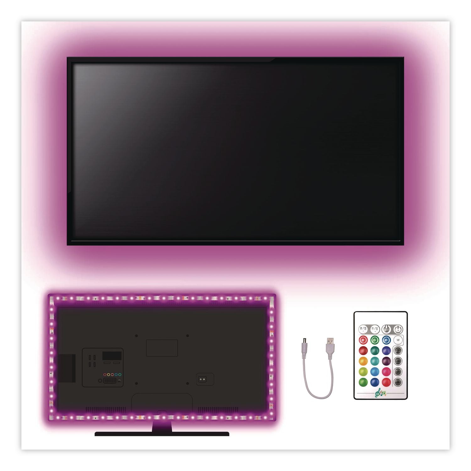 LED TV Backlight For 32" To 65" Televisions, 13.1 Ft String, 16 Colors