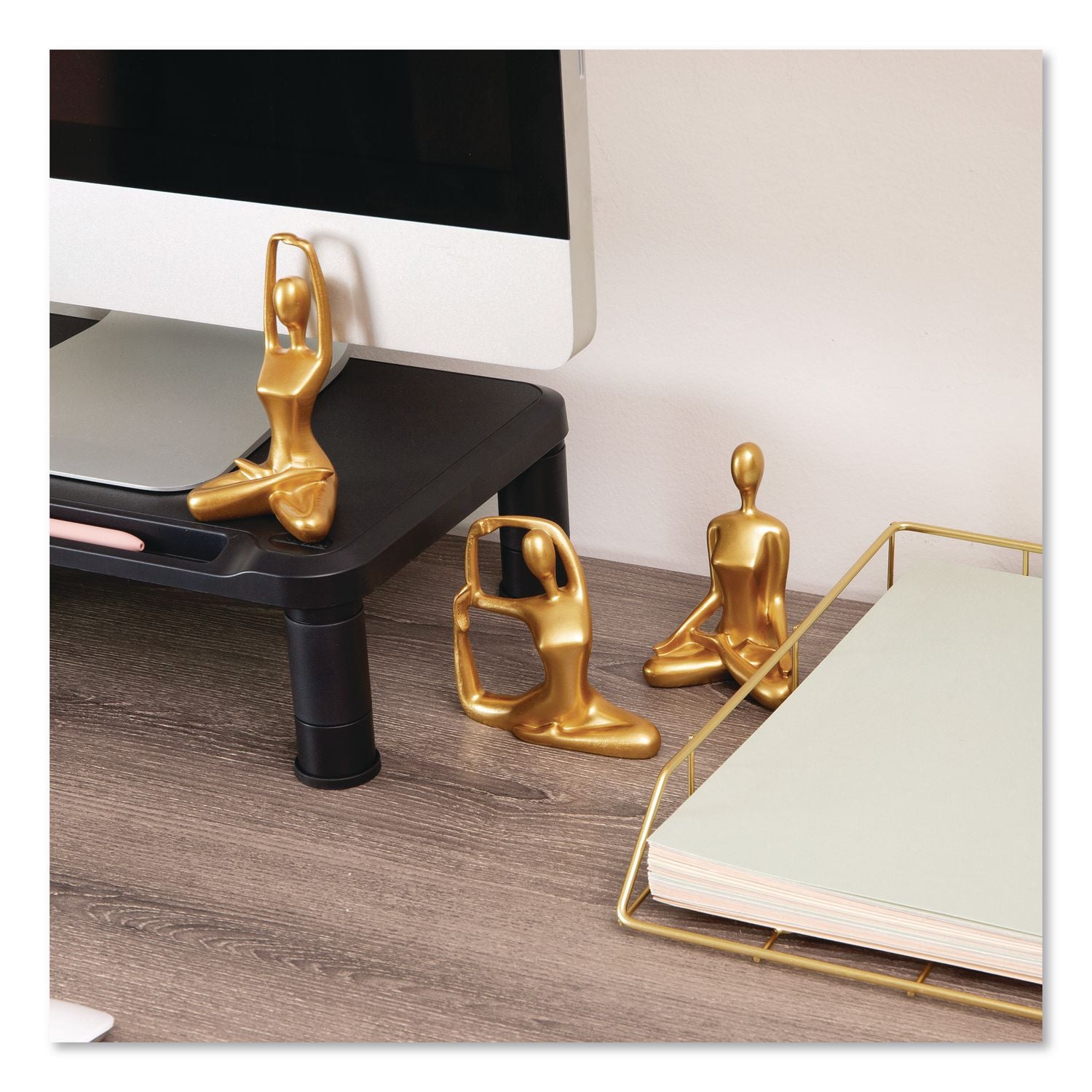 Meditation Yoga Figurine Set, Gold, 3/Set