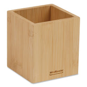 Wood Pen Cup Holder, 3.5" X 3.5" X 3.88", Brown