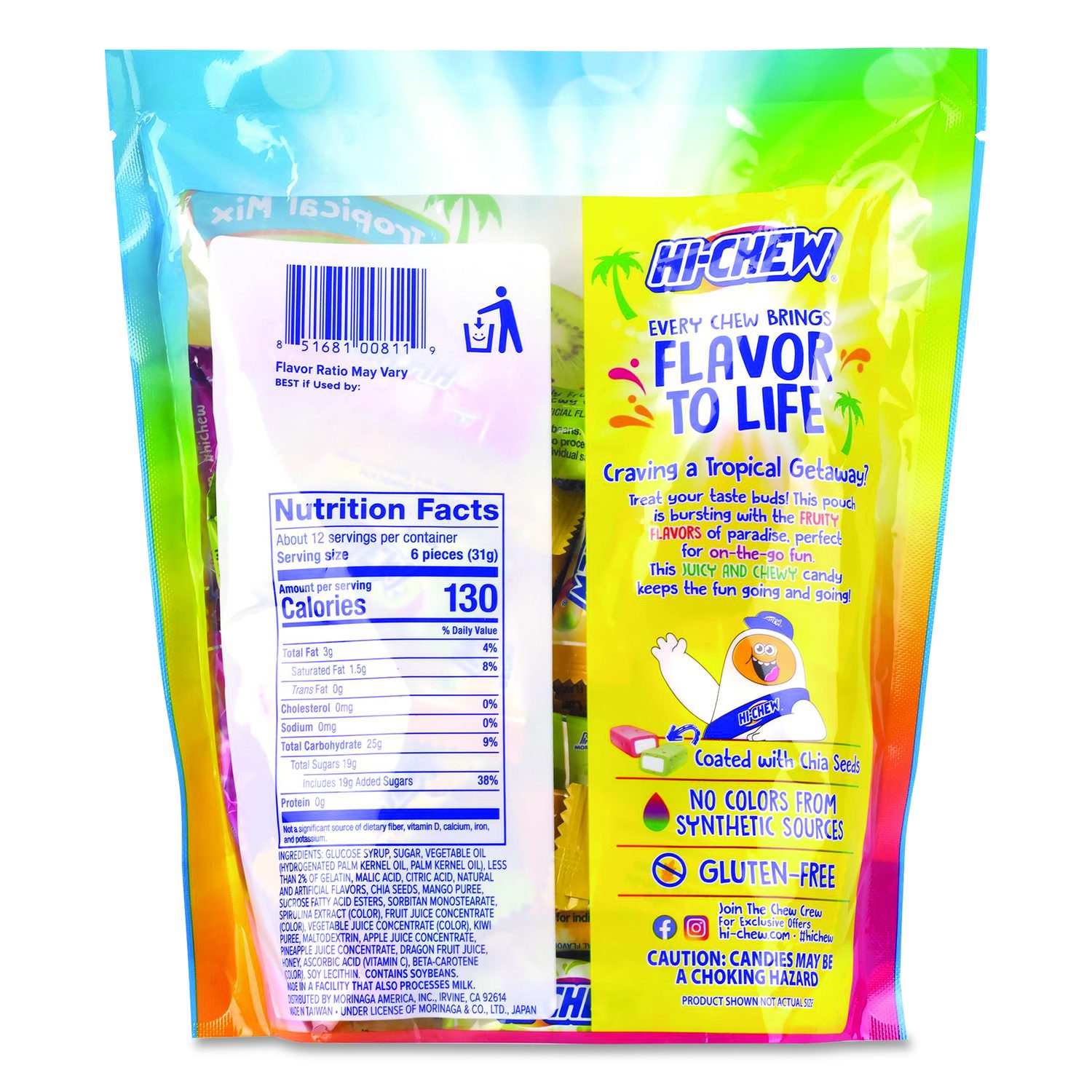 Stand Up Pouch Tropical Mix, 12.7 Oz Pouch, 2/Carton
