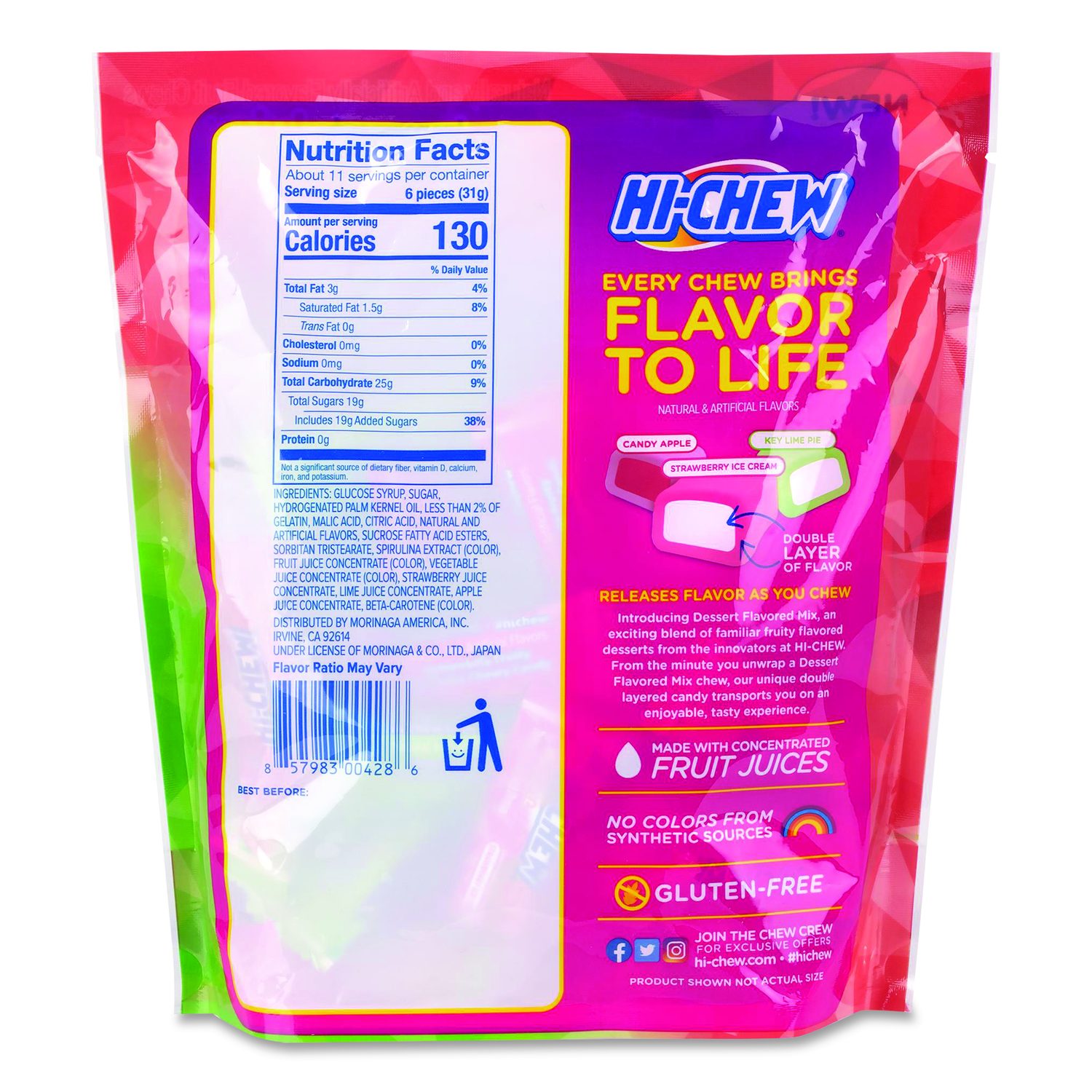 Stand Up Pouch Dessert Mix, Candy Apple/Strawberry Ice Cream/Key Lime Pie, 11.65 Oz Pouch, 2/Carton
