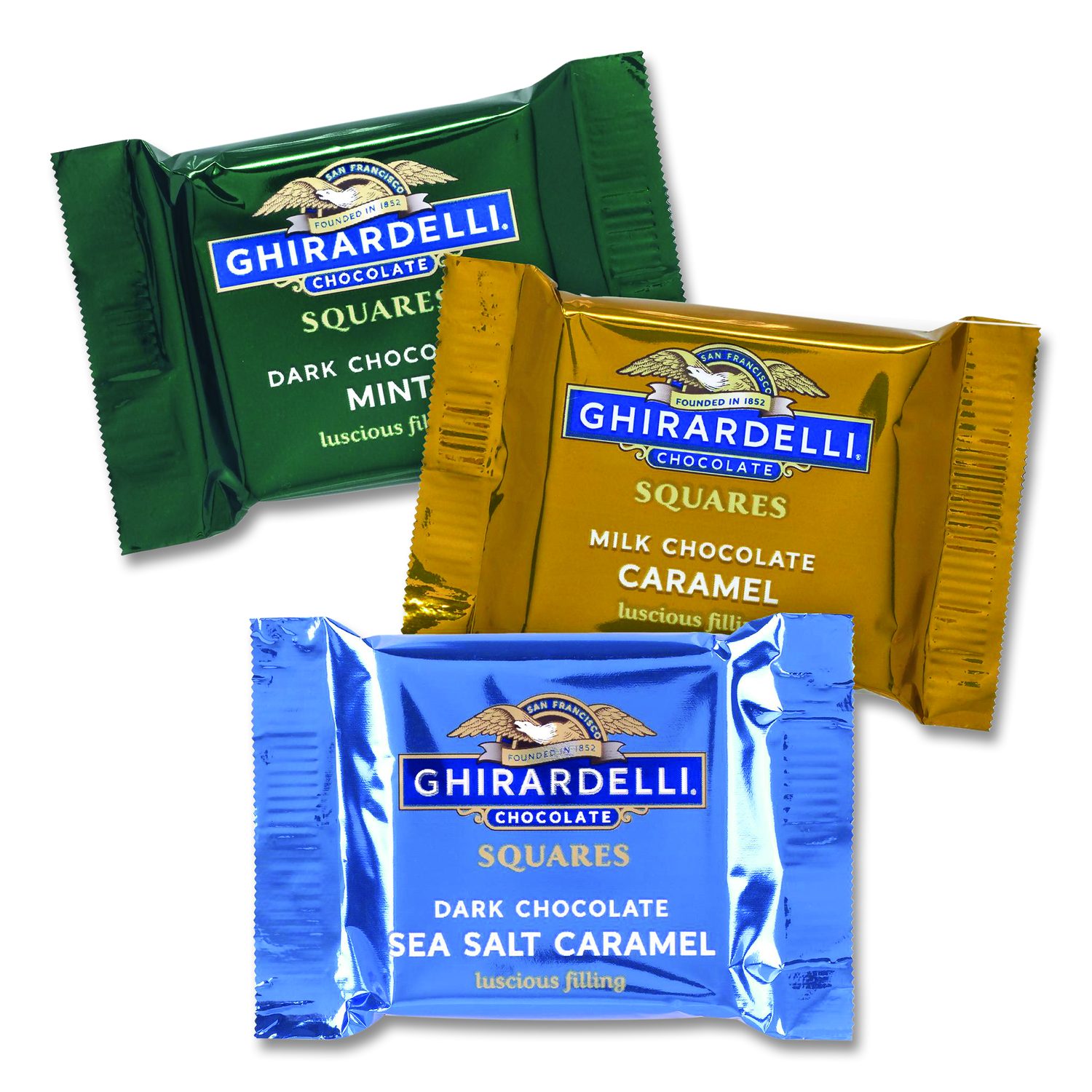 Premium Chocolate Assortment Squares, 5.3 Oz Bag, 6/Carton