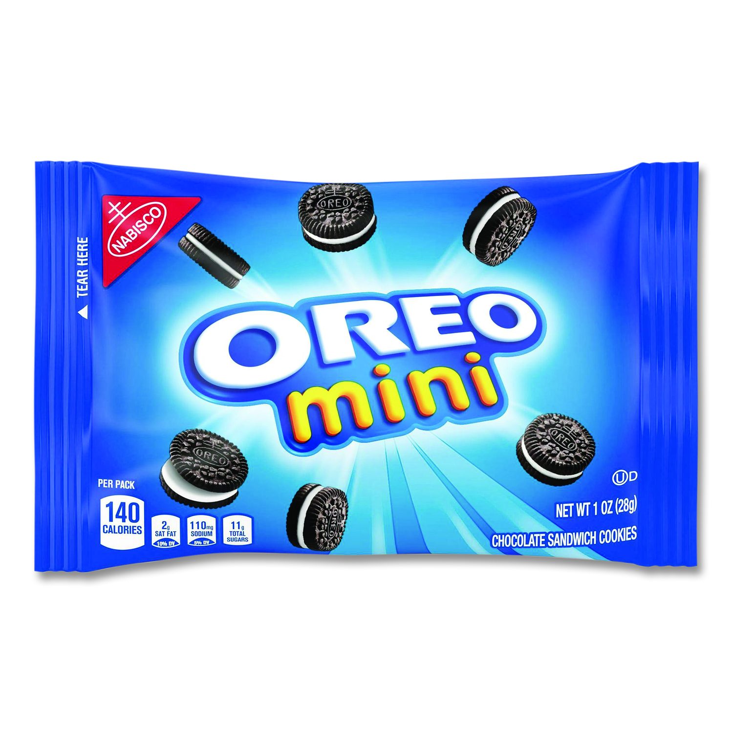 Mini Oreo'S, Chocolate, 1 Oz Bag, 10 Bags/Box, 2 Boxes/Carton