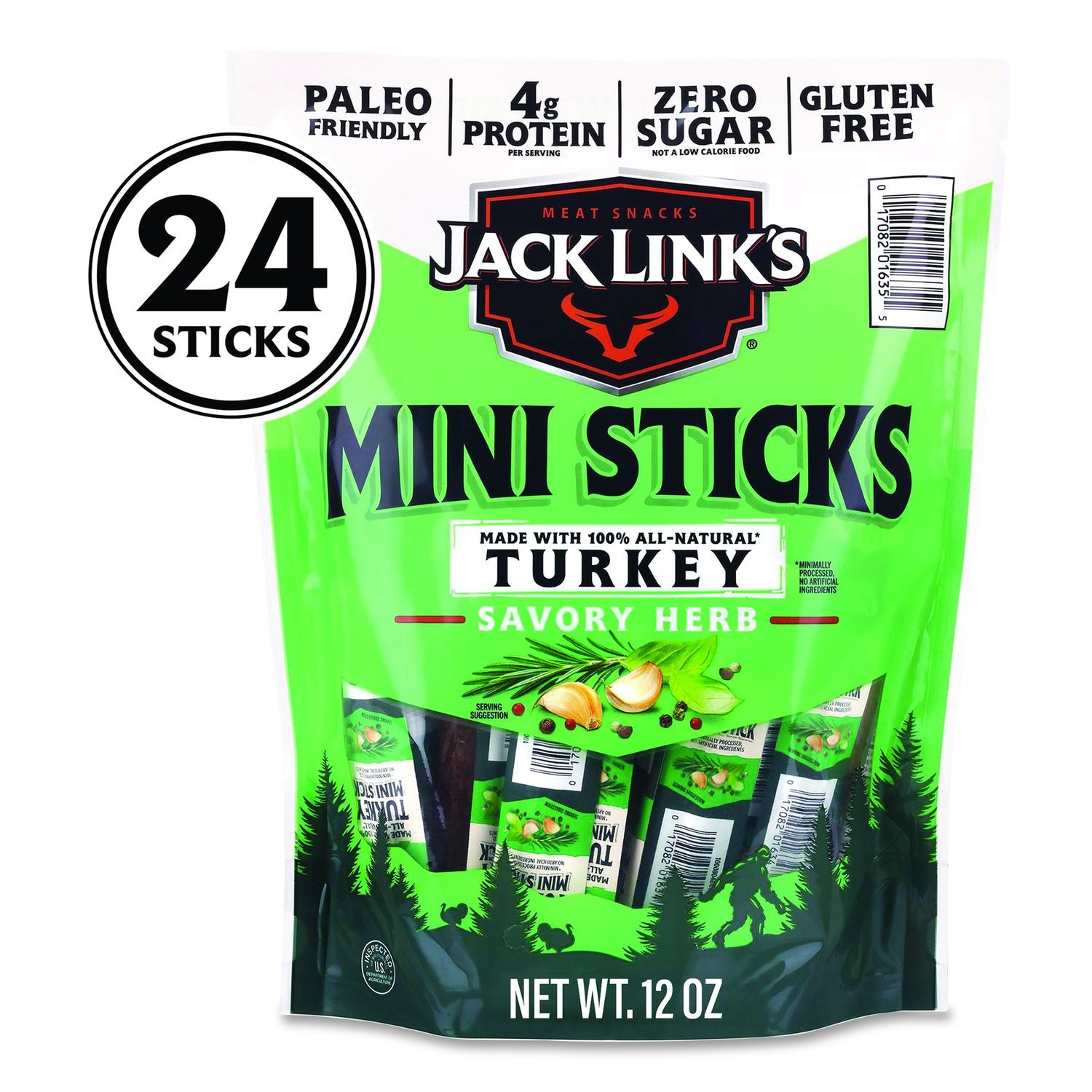 Savory Herb Mini Turkey Stick, 0.5 Oz Stick, 24/Pack