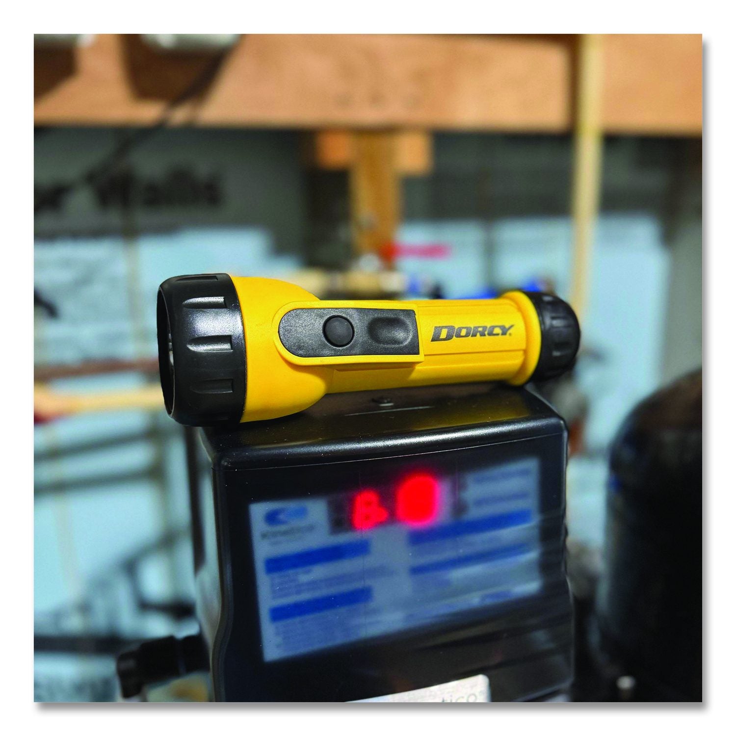 LED Work Light Flashlight, 2 D Batteries (Included), Yellow