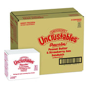UNCRUSTABLES Peanut Butter And Strawberry Wheat, 2.6 Oz, 8 Sandwiches/Box, 2 Boxes/Carton