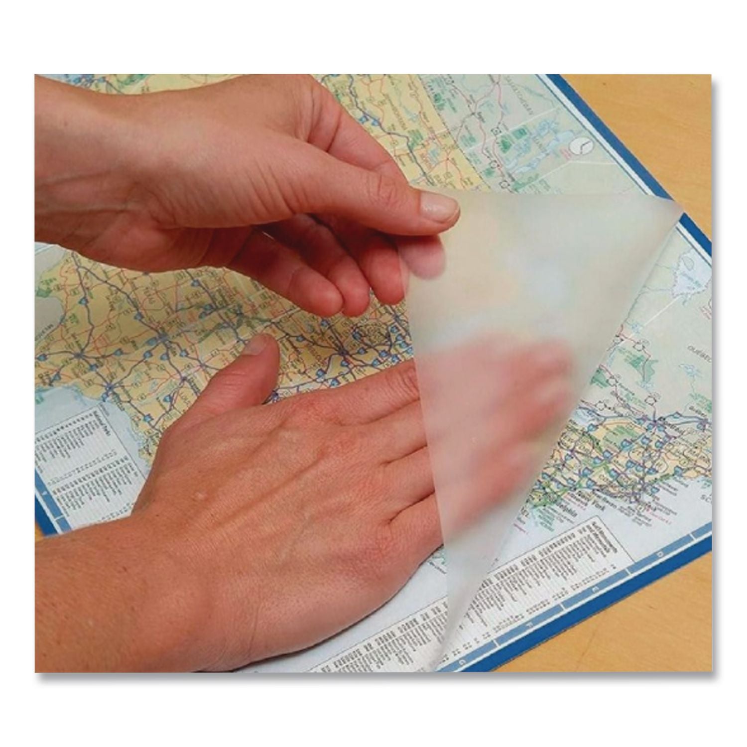 Clear Cover Self-Adhesive Laminating Film Roll, 18" X 9 Ft, Matte Clear