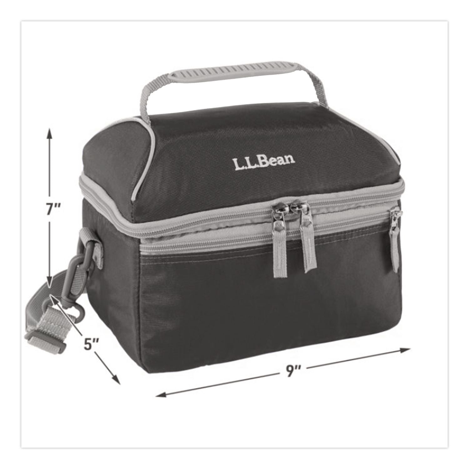 Flip-Top Insulated Lunch Box, 9 X 5 X 7, Black