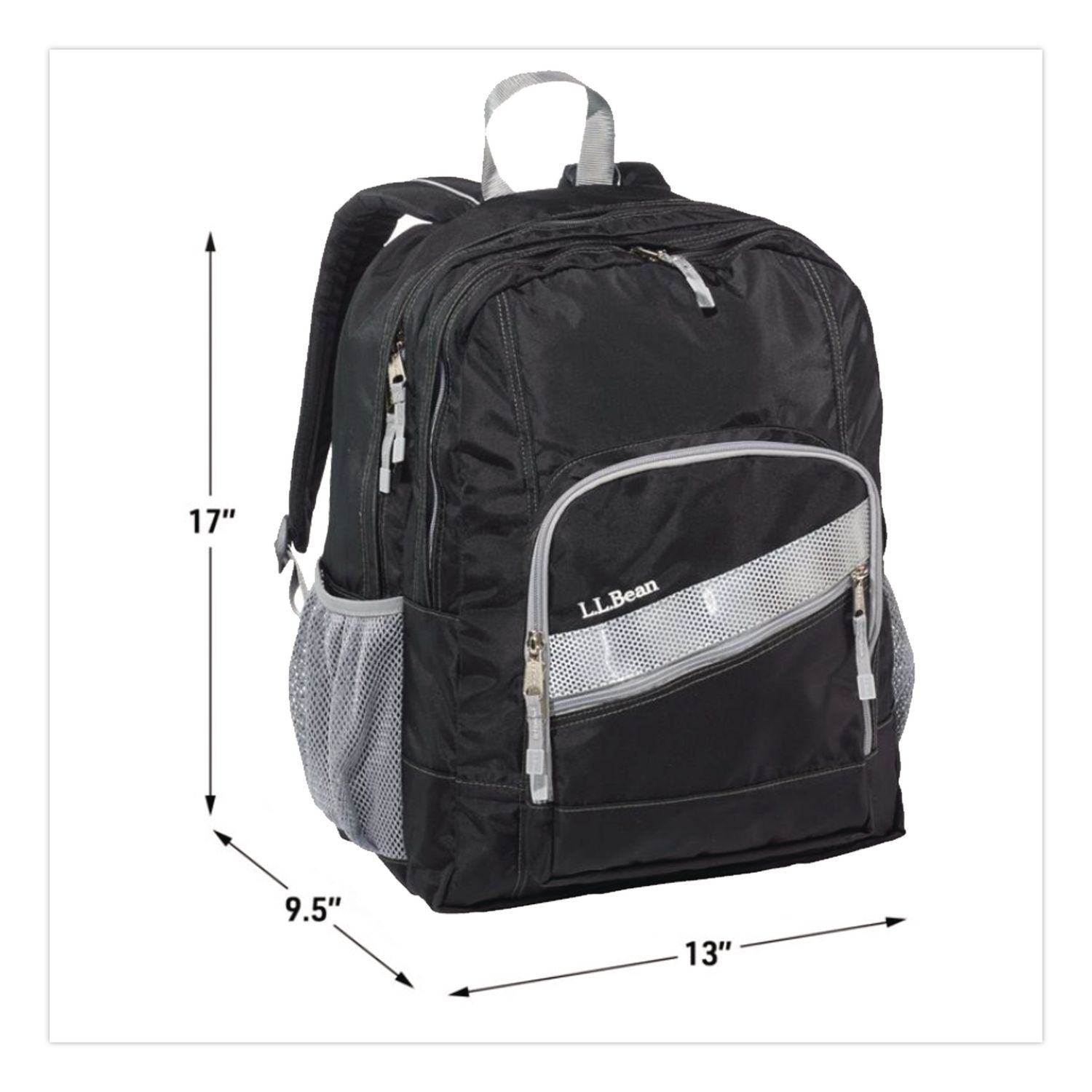 Deluxe Book Pack Backpack, 13 X 9.5 X 17, Black