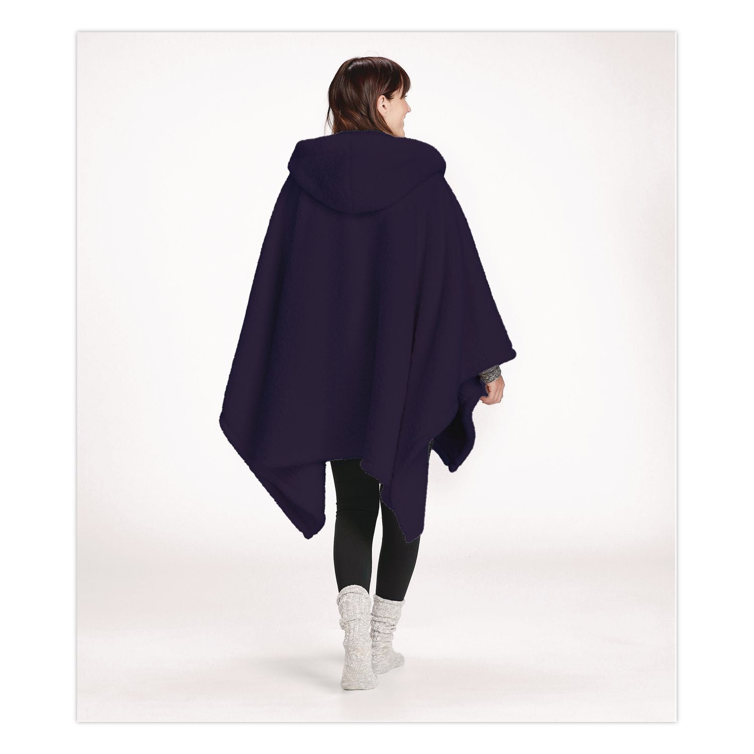 Cozy Sherpa Wearable Throw, 58 X 60, Navy