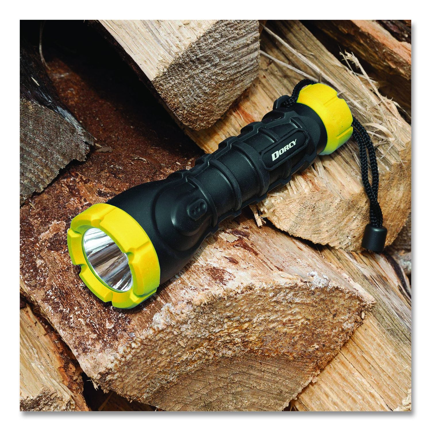 180 Lumen Rubber LED Flashlight, 3 AAA Batteries (Included), Black/Yellow