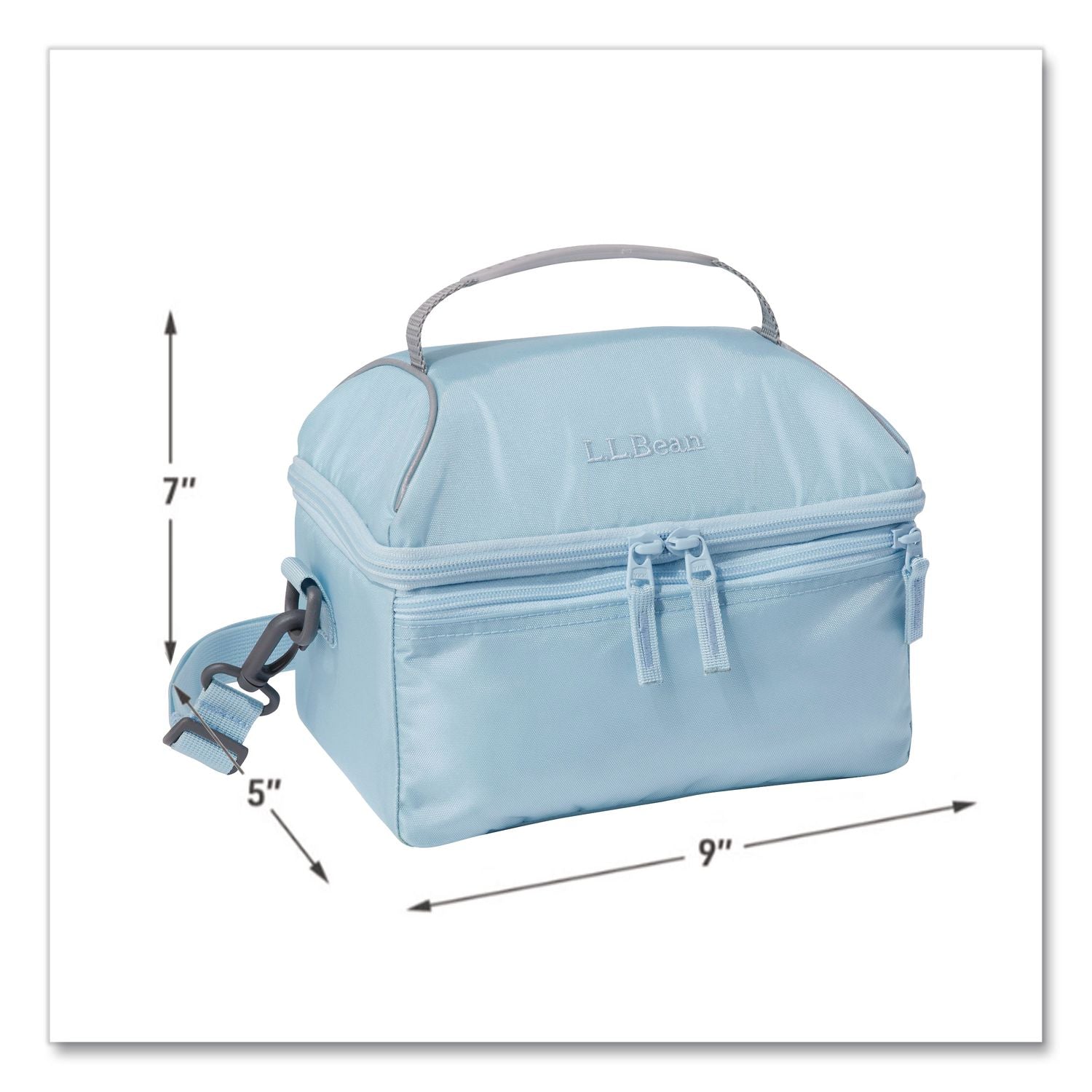 Flip-Top Insulated Lunch Box, 9 X 5 X 7, Surf Blue